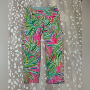 Lilly Pulitzer Pink and Green Tropical Leggings